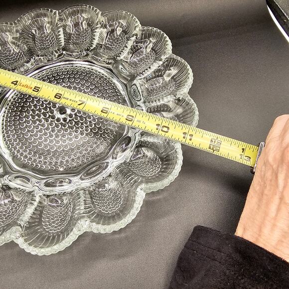 Vintage Indiana Glass Thousand Eye Pattern Egg Tray, Relish-Condiment Center - Picture 5 of 5